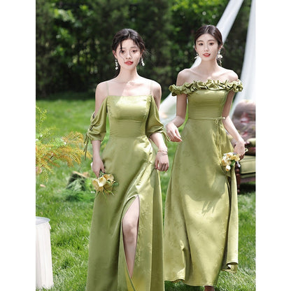 Green National Style Element Bridesmaid Dress