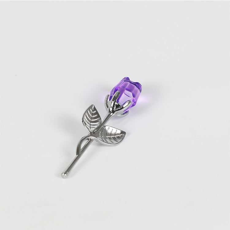 Crystal Golden Rose Flower Valentine&