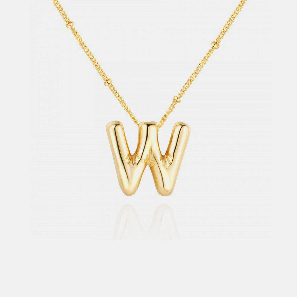 Gold-Plated Bubble Initial Necklace for Personalized Style