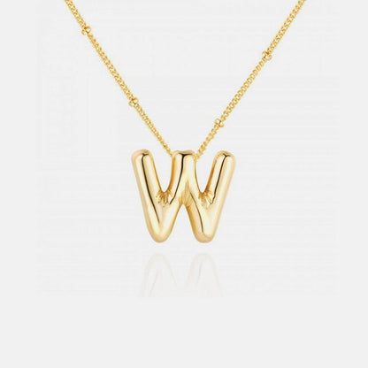 Gold-Plated Bubble Initial Necklace for Personalized Style