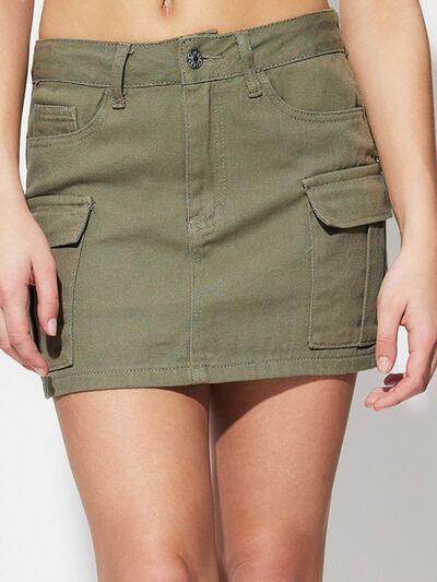 Pocketed Mini Denim Skirt for Casual Everyday Wear