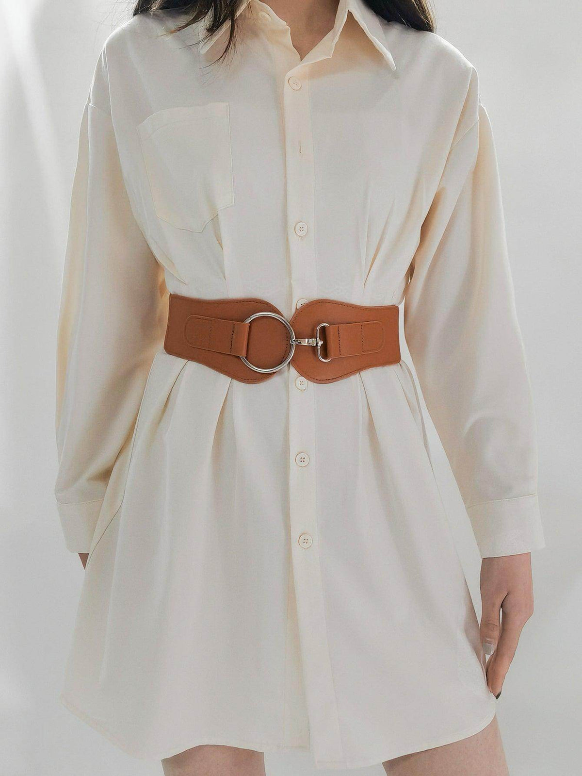 PU Elastic Wide Belt for Comfortable Fashion Fit