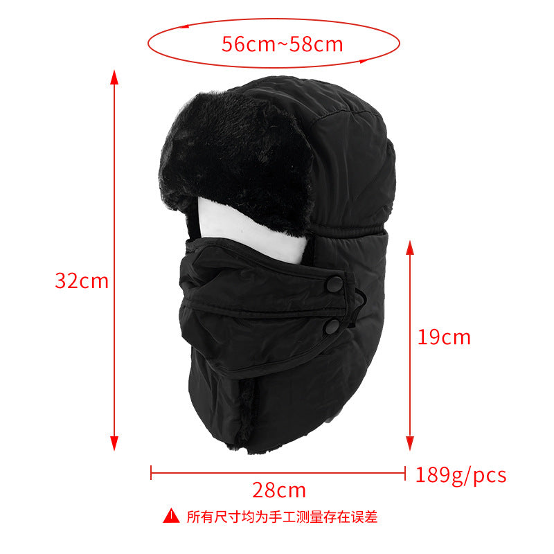 Windproof And Cold-resistant Solid-color Lei Feng Hat With Thickened Fleece For Ear Protection