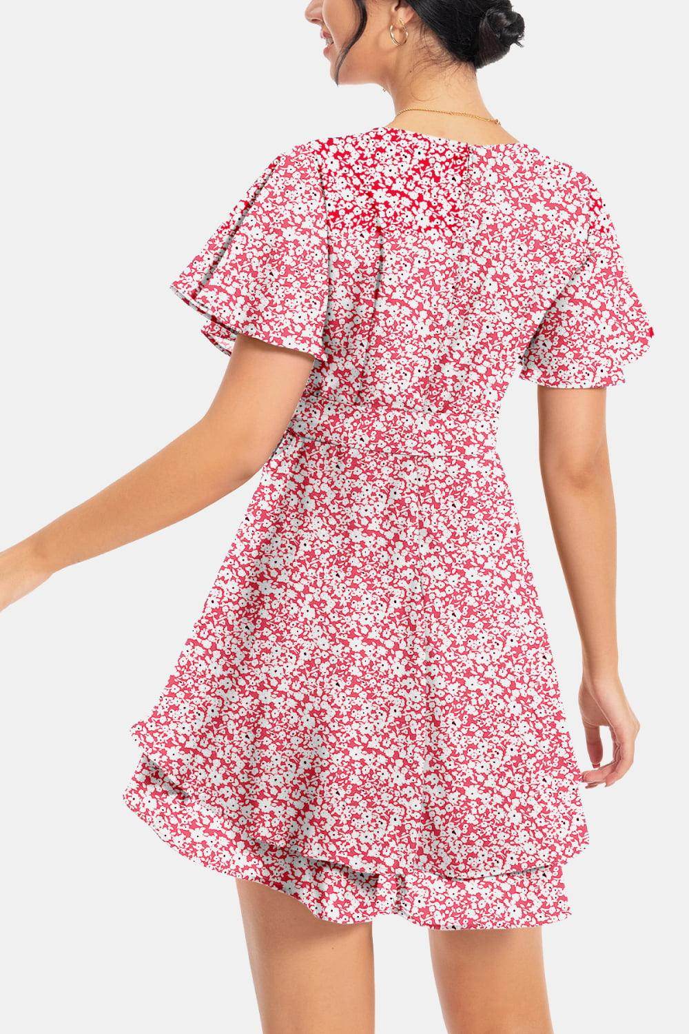 Surplice Neck Flutter Sleeve Dress for Chic Summer Style
