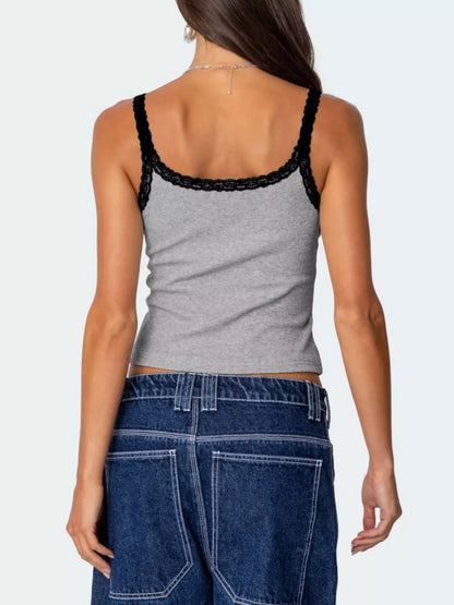 Lace Detail Contrast Trim Cami