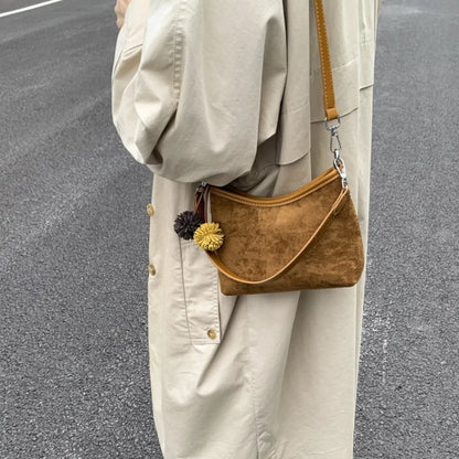 Suede Crossbody Bag with Adjustable Shoulder Strap