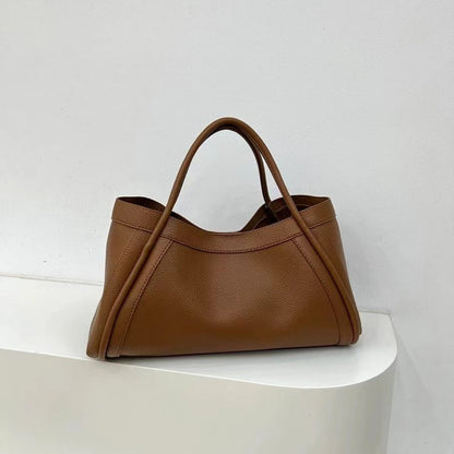 Large capacity top handle bag, casual minimalist popular versatile tote purse, retro commuter tote bag, shoulder bag with crossbody strap