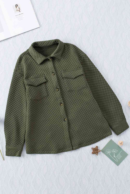 Comfortable Button-Down Collared Jacket Classic Lightweight Classic Design With Pockets