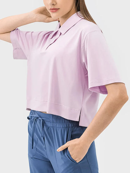 Millennia Half Button Short Sleeve Active T-Shirt