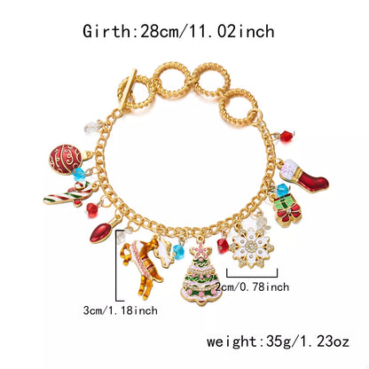 18K Gold-Plated Christmas Charm Bracelet
