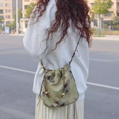 Beaded Closed Crossbody Bag, Versatile Shoulder Bag Crossbody