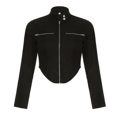 New Stand-up Collar Slim Fit Short Zipper Jacket