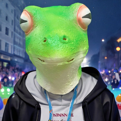 Frog Mask Halloween Latex Animal Headgear