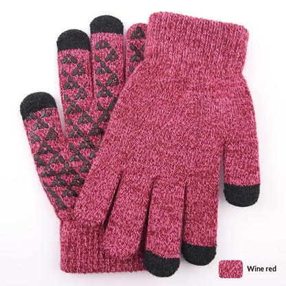 Knitted Winter Warm Touchscreen Gloves Made Of Wool
