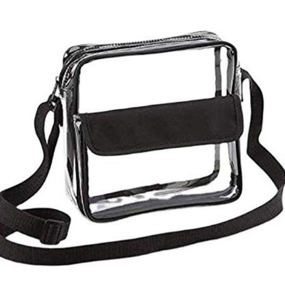 Transparent PVC Shoulder Crossbody Bag - Durable Storage Bag for Travel, Beach, Stadium Events &amp; More