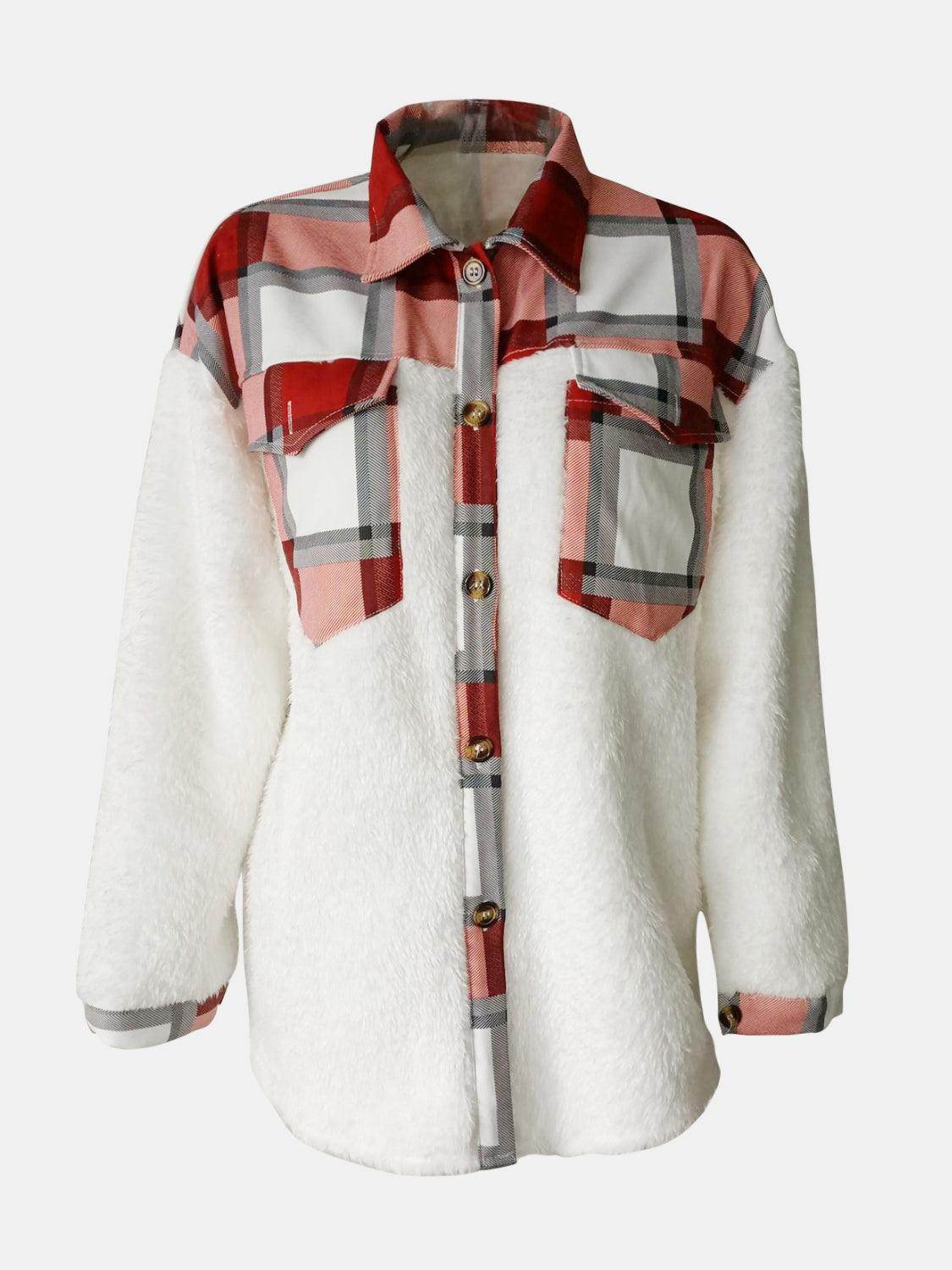 Fuzzy Button Up Long Sleeve Jacket for Cozy Style