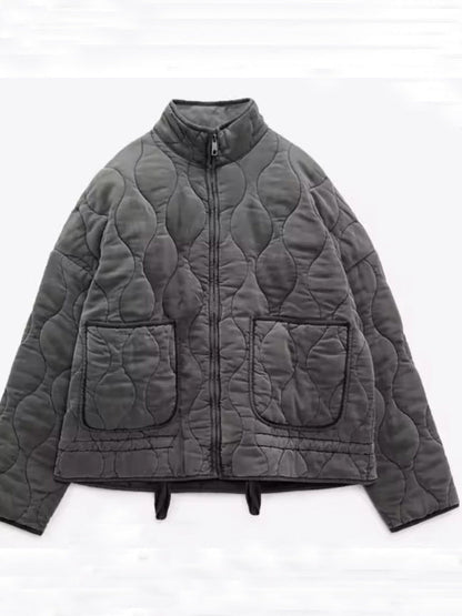 New Arrival Womens Diamond-quilted Cotton Jacket
