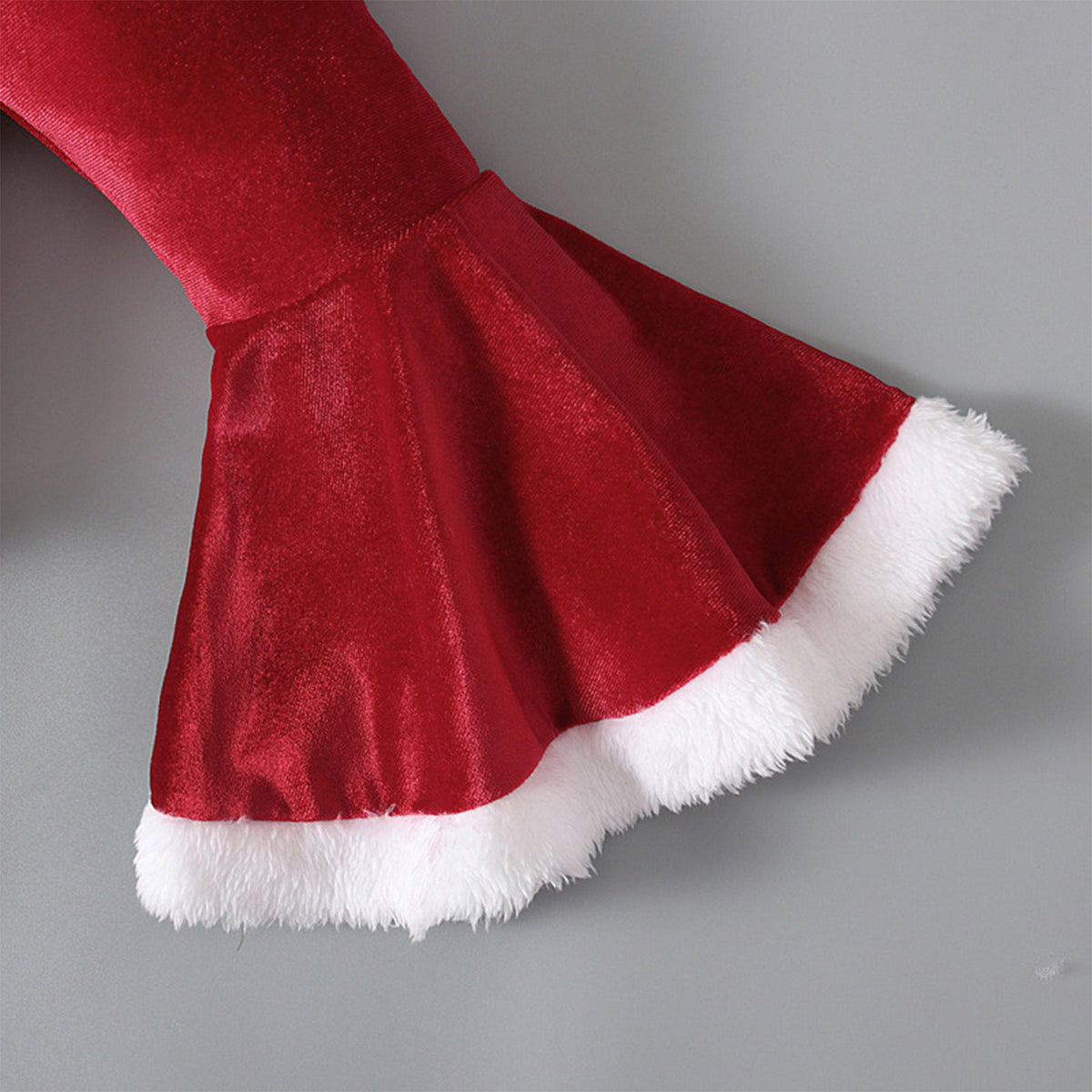 Winter Christmas Long-sleeved Shirt Bell Bottoms Hat Three-piece Children&