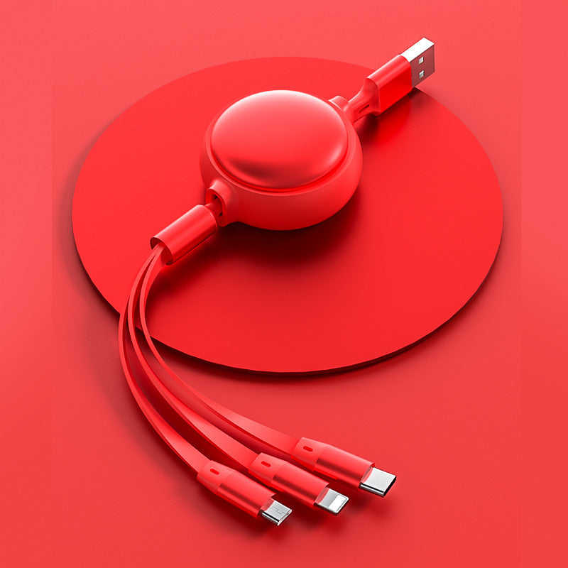 3 in 1 USB Cable Micro USB Type-C 2.4A Retractable
