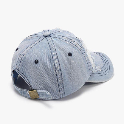 Distressed Cotton Baseball Cap for Casual Style and Comfort