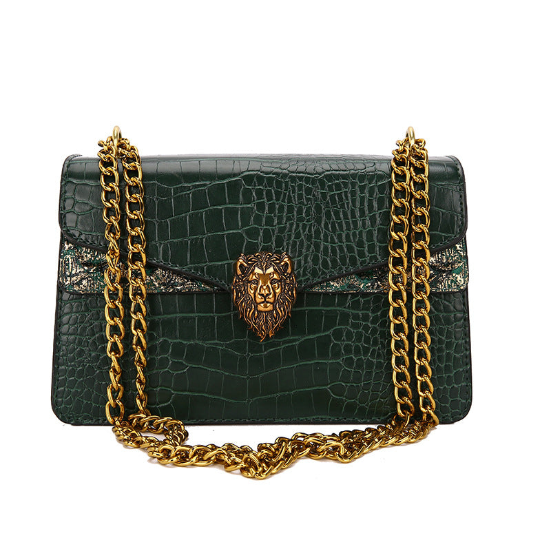 Retro Underarm Bag With Chain And Crocodile Pattern