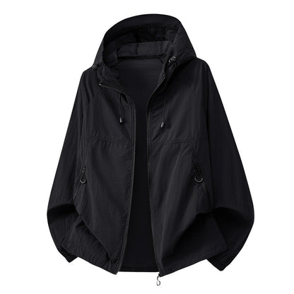Mens Summer Hooded Sun-Protective Lightweight Jacket