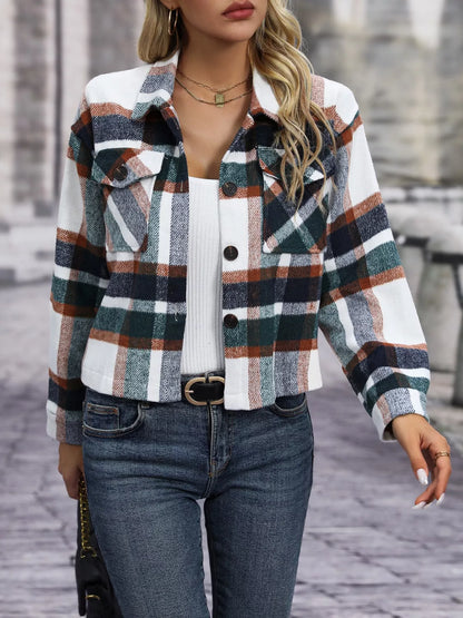 Plaid Button-Up Jacket