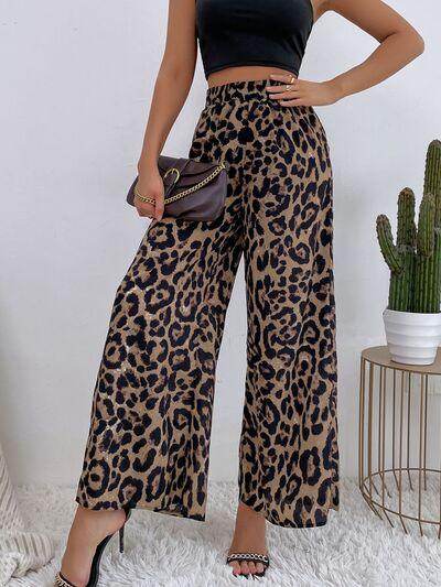 Printed Elastic Waist Wide Leg Pants for Women Fashion