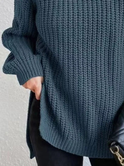 Full Size Turtleneck Long Sleeve Sweater Plus Size