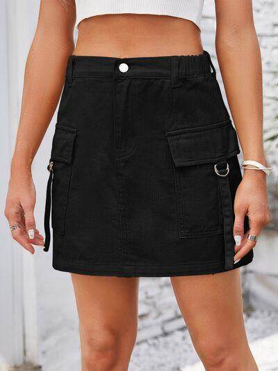 Stylish Pocketed Buttoned Denim Skirt for Every Occasion