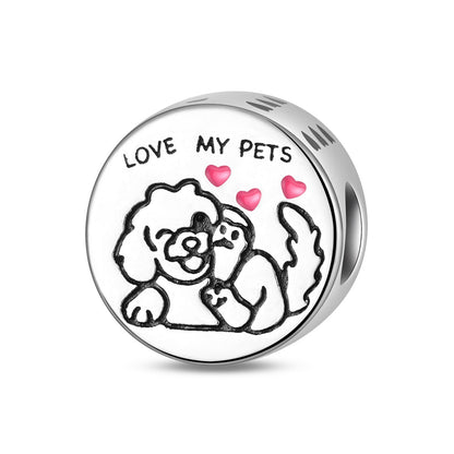 Silver-Plated Cute Pet Animal Beaded Bracelet For Women