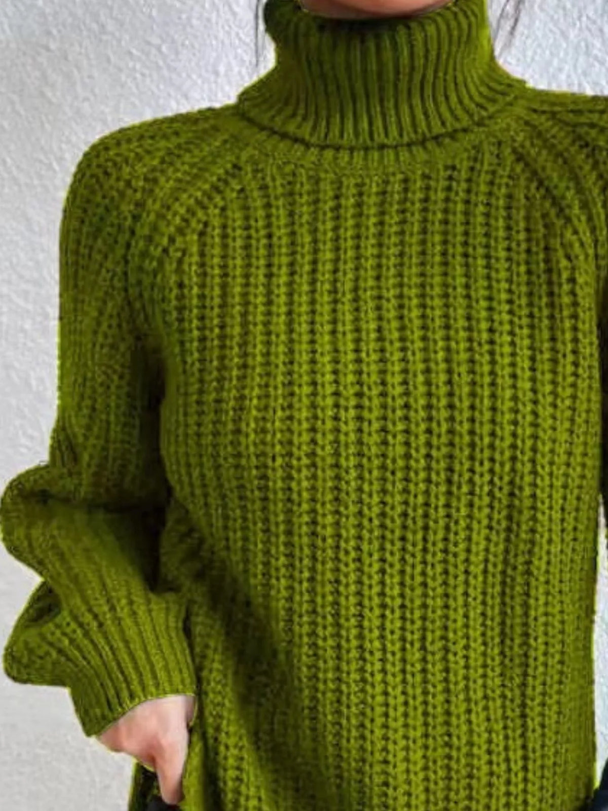 Full Size Turtleneck Long Sleeve Sweater Plus Size