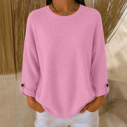 New-style Knitted Pullover With A Crew Neck Casual Top