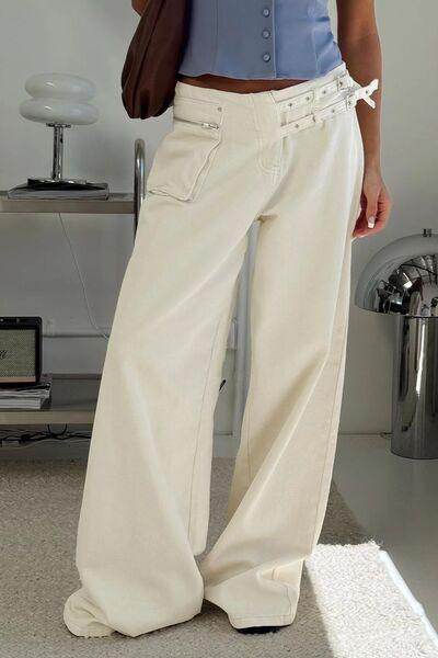 Stylish Wide Leg Jeans with Pockets for Everyday Wear