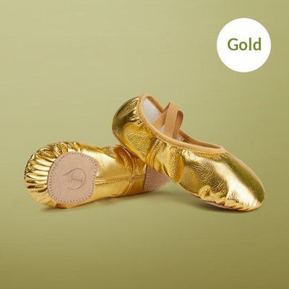 Soft-soled Practice PU Leather Cat-claw Gold And Silver Dance Shoes