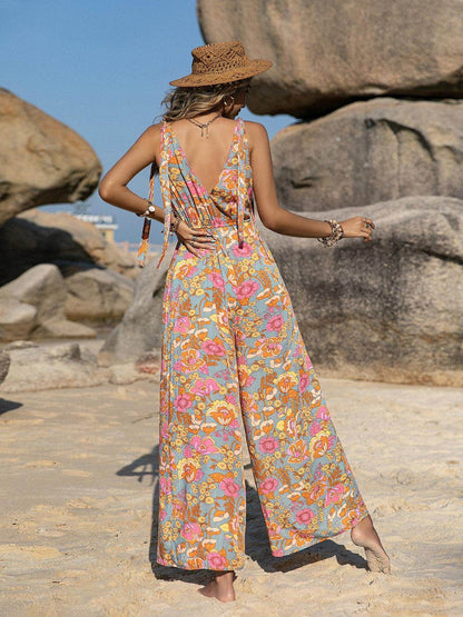 V-Neck Wide Leg Jumpsuit for Effortless Chic Style