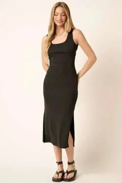 Side Slit Midi Tank Dress - Comfortable &amp; Stylish | Femstylo