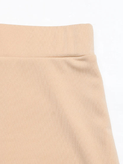 Layered Midi Skirt with Contrast Hem Detail