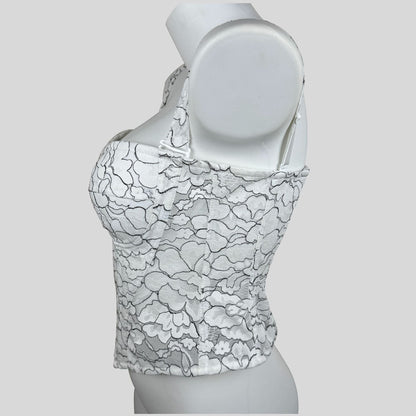 Micro-perforated Color-block Mesh Strapless Camisole For Women