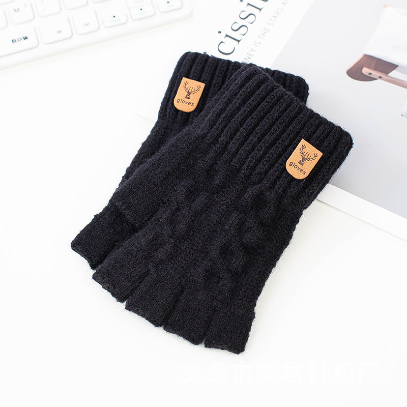 Half-finger Alpaca Wool Warm Knitted Gloves