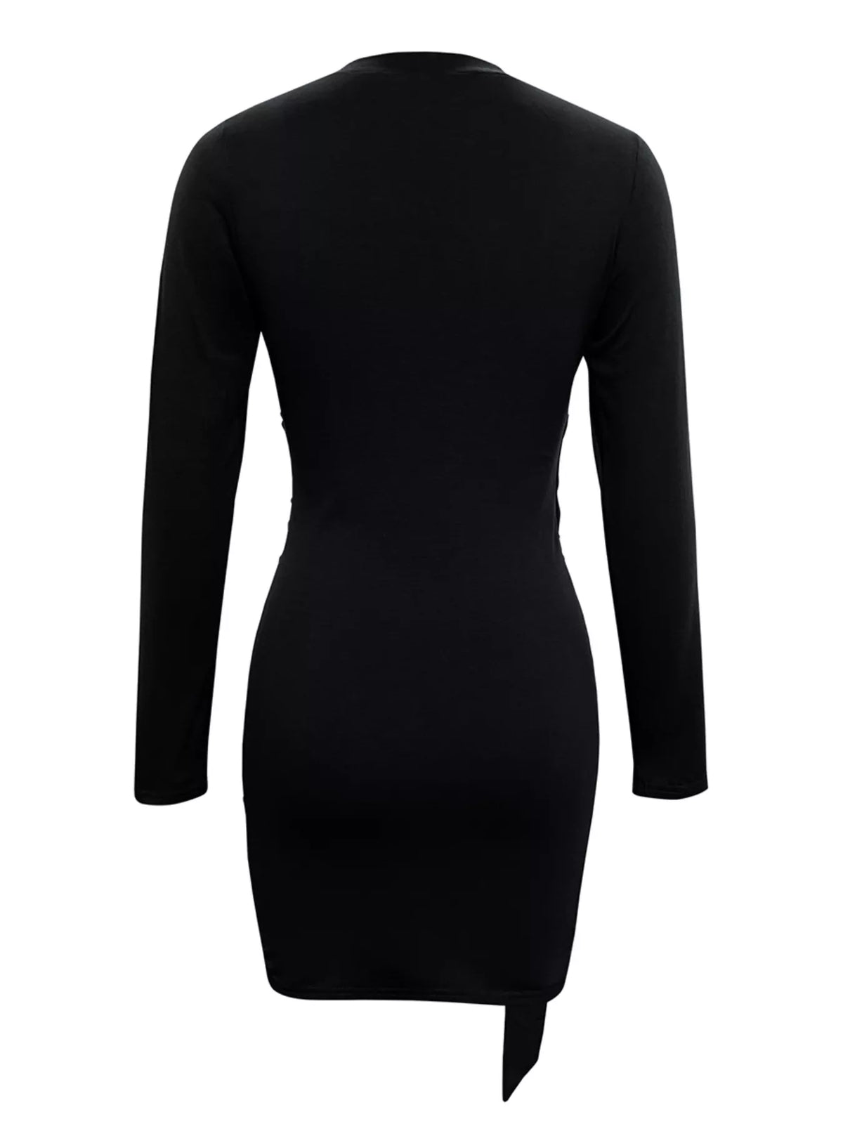 Round Neck Long Sleeve Bodycon Dress