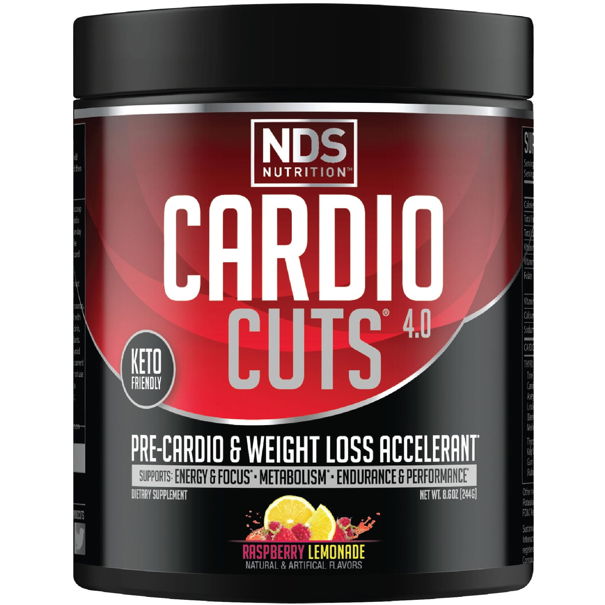 NDS Nutrition Cardio Cuts 4.0 Pre-Cardio &amp; Weight Loss Formula, Raspberry Lemonade, 20 Servings
