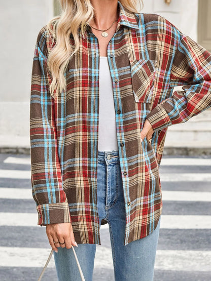 Plaid Button Up Long Sleeve Shirt