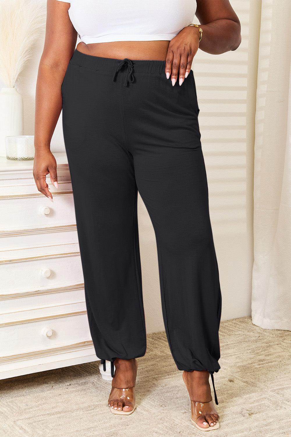 Basic Bae Full Size Soft Rayon Drawstring Pants with Pockets