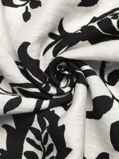 Printed Long Sleeve Midi Dress