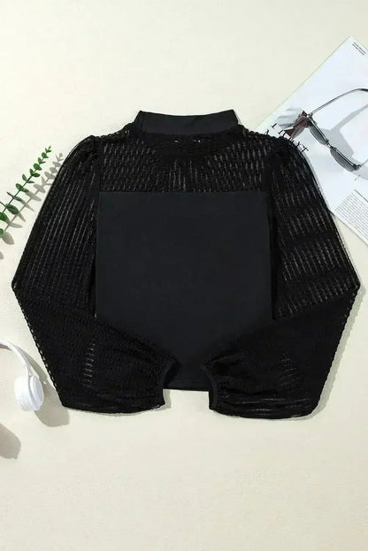 Mock Neck Long Sleeve Blouse - Stylish &amp; Trendy Blouse