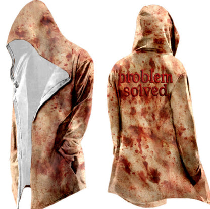 Mens Mid-Length Digital-Print Abstract Cape