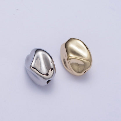 Abstract 10.7mmx9.2mm Gold &amp; Silver Geometric Spacer Bead Supply For Jewelry Bracelet Making | W-928 W-929