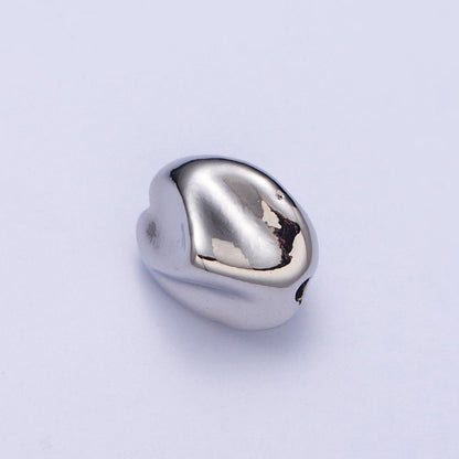Abstract 10.7mmx9.2mm Gold &amp; Silver Geometric Spacer Bead Supply For Jewelry Bracelet Making | W-928 W-929
