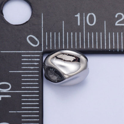 Abstract 10.7mmx9.2mm Gold &amp; Silver Geometric Spacer Bead Supply For Jewelry Bracelet Making | W-928 W-929